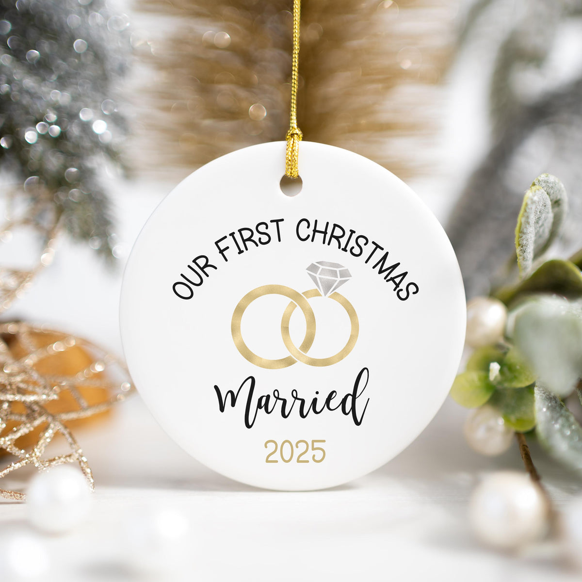 First Christmas Married Ornament Christmas Ornament Wedding Gift for Newlyweds Gift for Couple Christmas as Mr. & Mrs. Christ