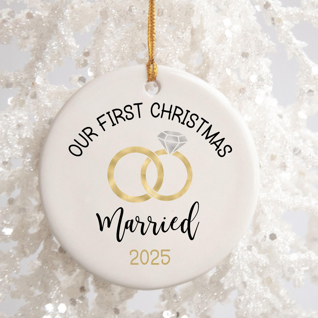First Christmas Married Ornament Christmas Ornament Wedding Gift for Newlyweds Gift for Couple Christmas as Mr. & Mrs. Christ
