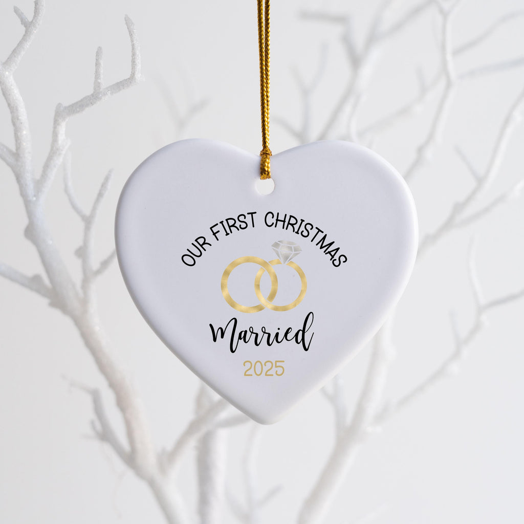 First Christmas Married Ornament Christmas Ornament Wedding Gift for Newlyweds Gift for Couple Christmas as Mr. & Mrs. Christ