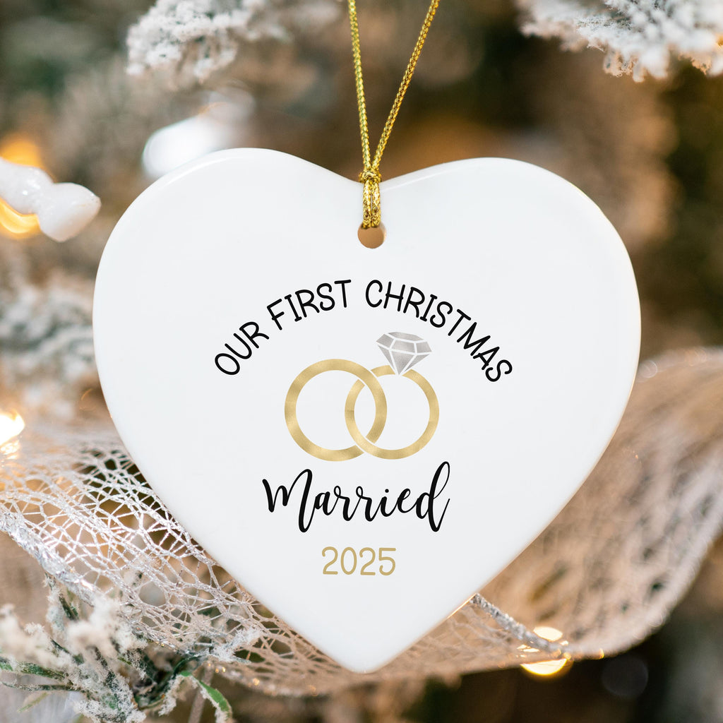 First Christmas Married Ornament Christmas Ornament Wedding Gift for Newlyweds Gift for Couple Christmas as Mr. & Mrs. Christ
