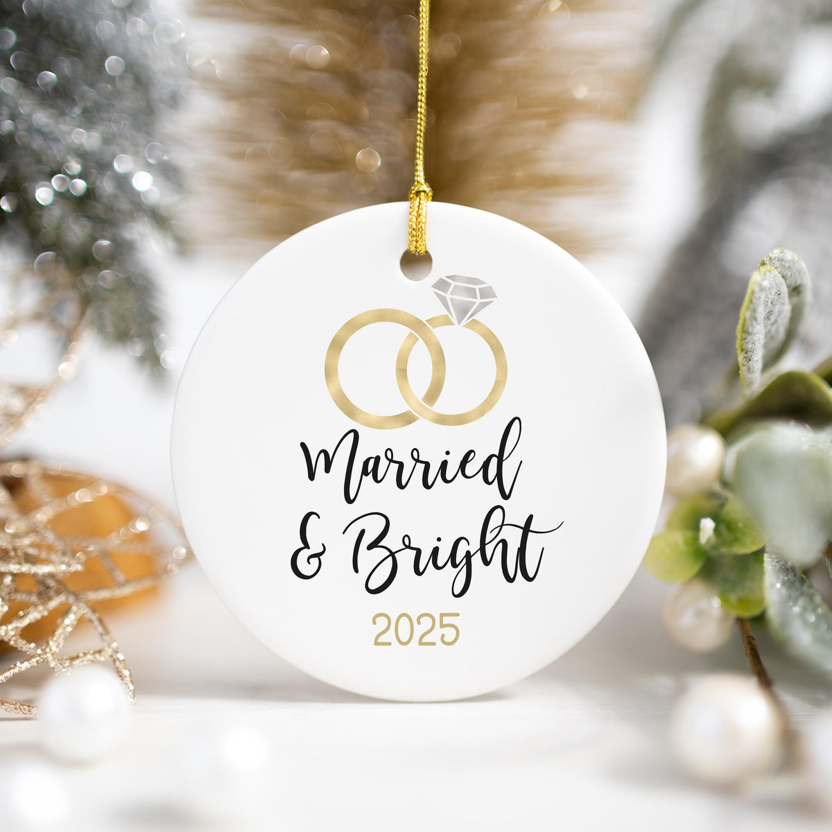 First Christmas Married Ornament Christmas Ornament Wedding Gift for Newlyweds Gift for Couple Christmas as Mr. & Mrs. Christ
