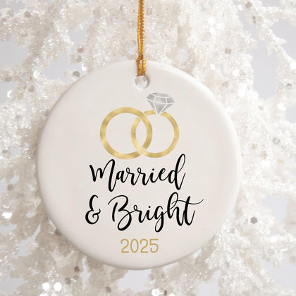 First Christmas Married Ornament Christmas Ornament Wedding Gift for Newlyweds Gift for Couple Christmas as Mr. & Mrs. Christ