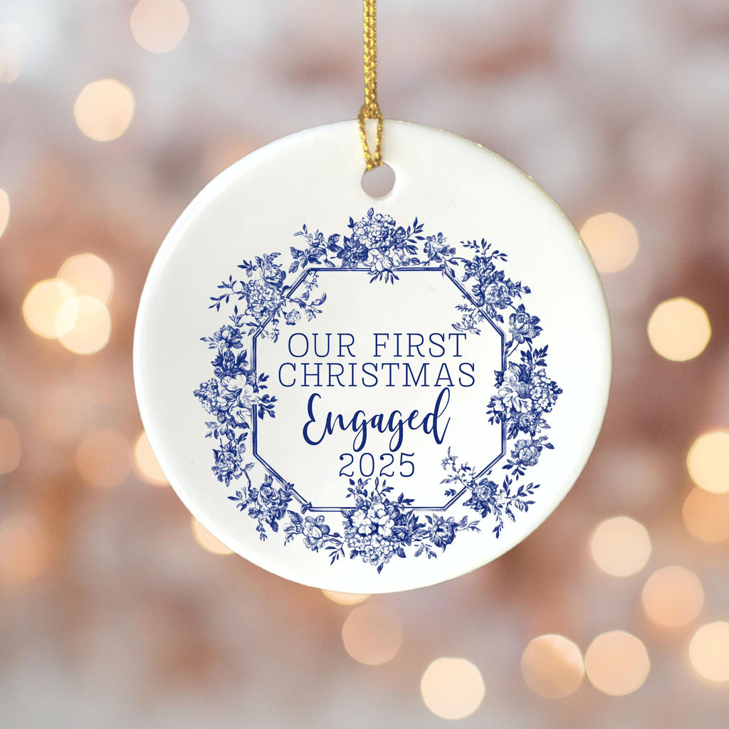 Engaged Ornament Engagement Ornament Keepsake Engagement Gift for Engaged Couple First Christmas Engaged Personalized Christm