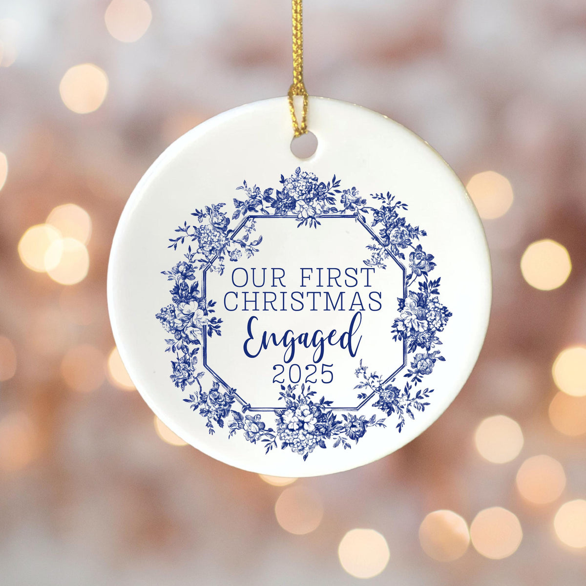 Engaged Ornament Engagement Ornament Keepsake Engagement Gift for Engaged Couple First Christmas Engaged Personalized Christm
