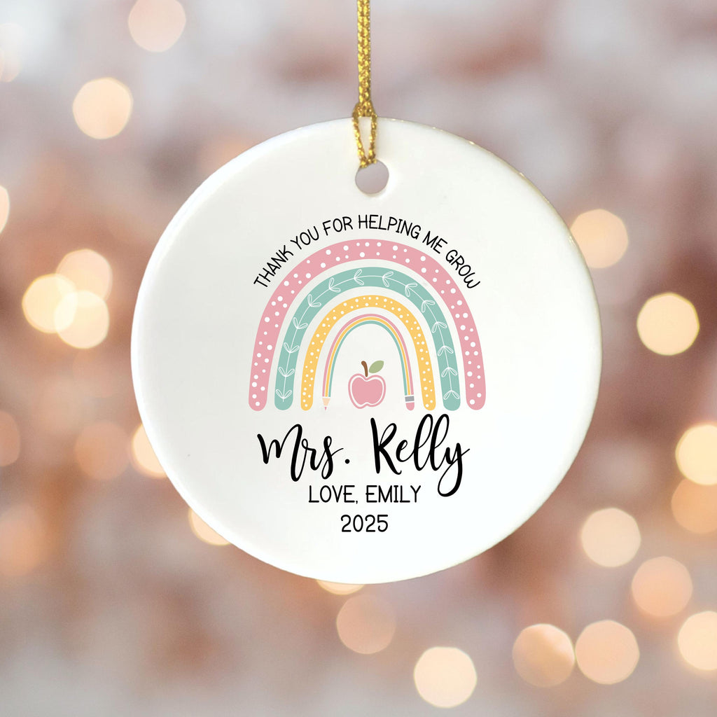 Personalized Teacher Christmas Ornament