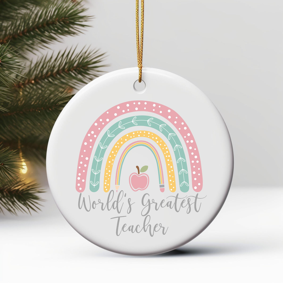 Personalized Teacher Christmas Ornament