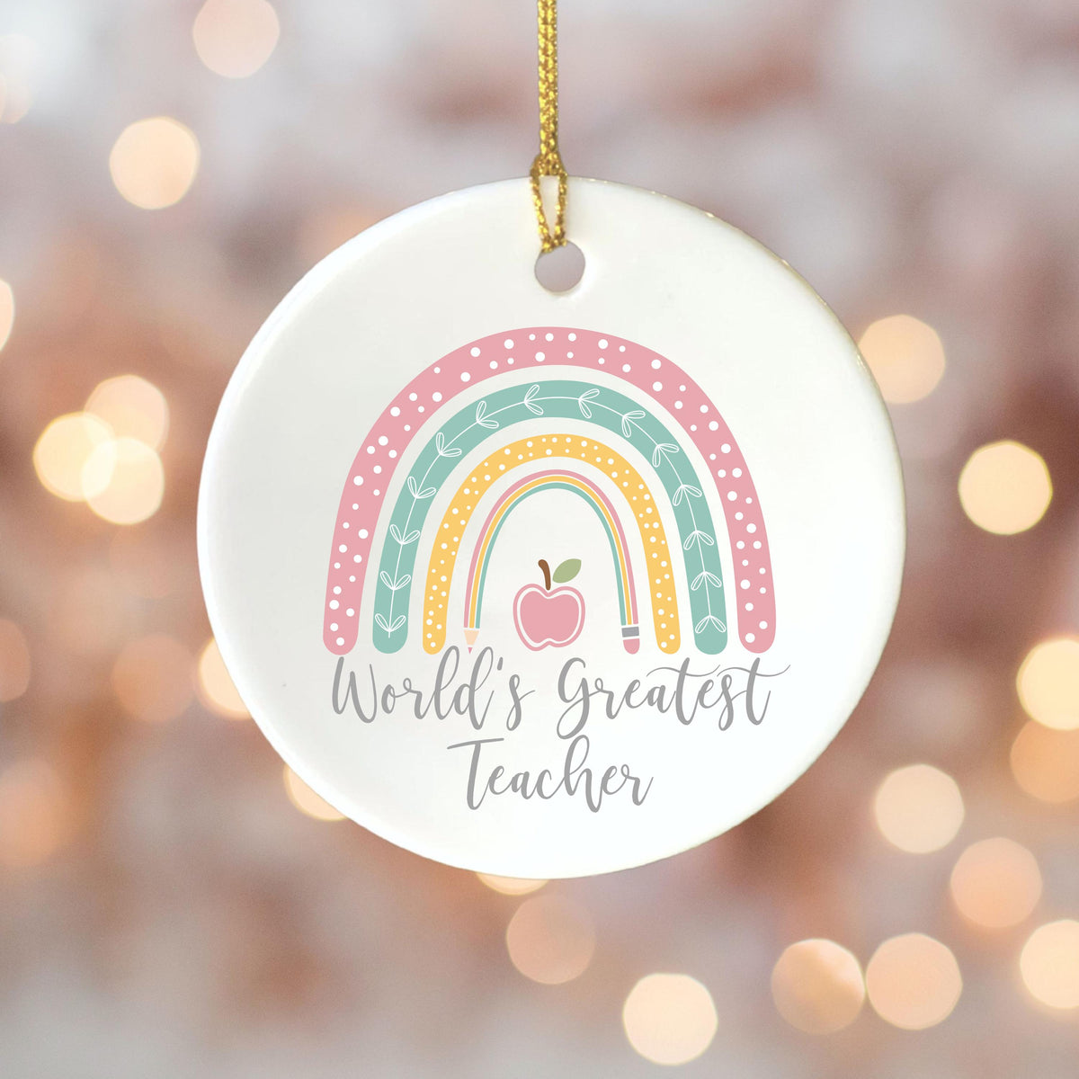 Personalized Teacher Christmas Ornament
