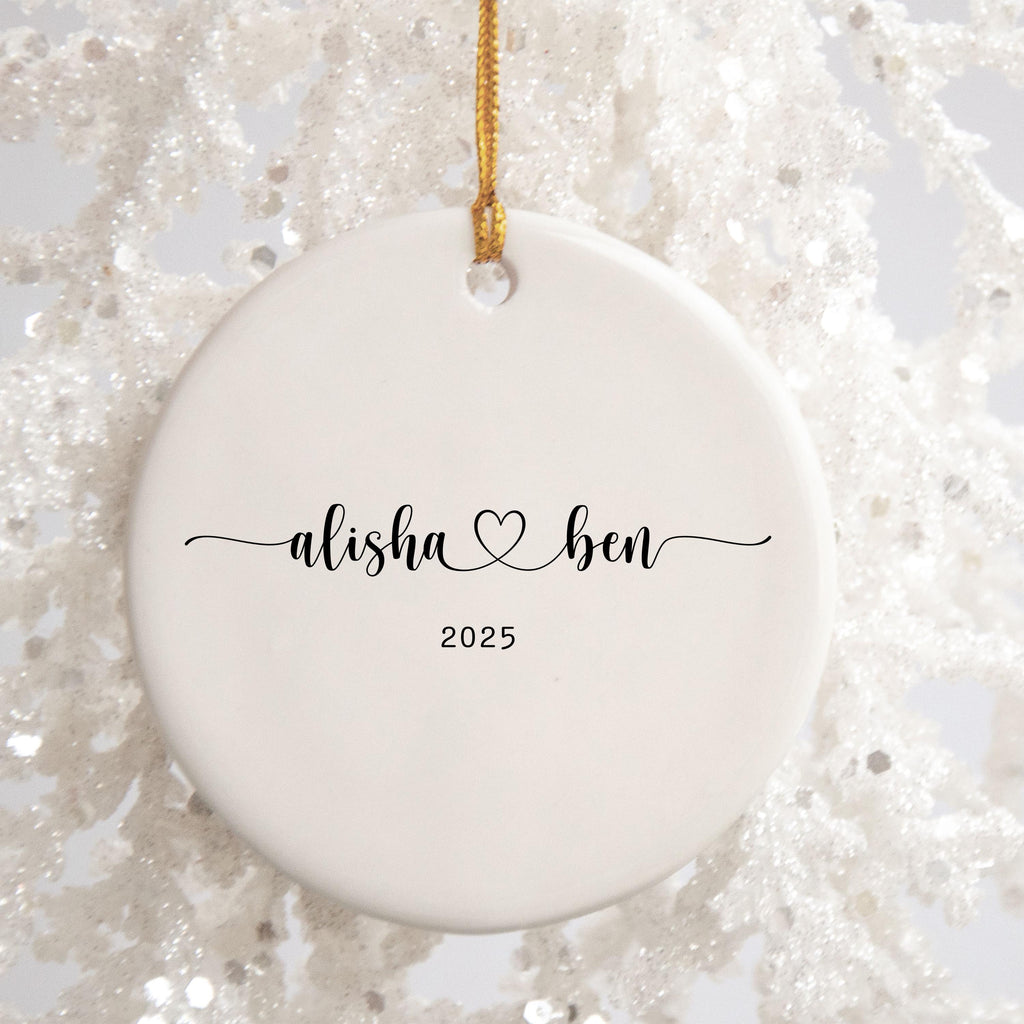 Personalized Couple Christmas Ornament First Christmas Together New Couple Keepsake Christmas Gift for Couple Newlywed Gift E