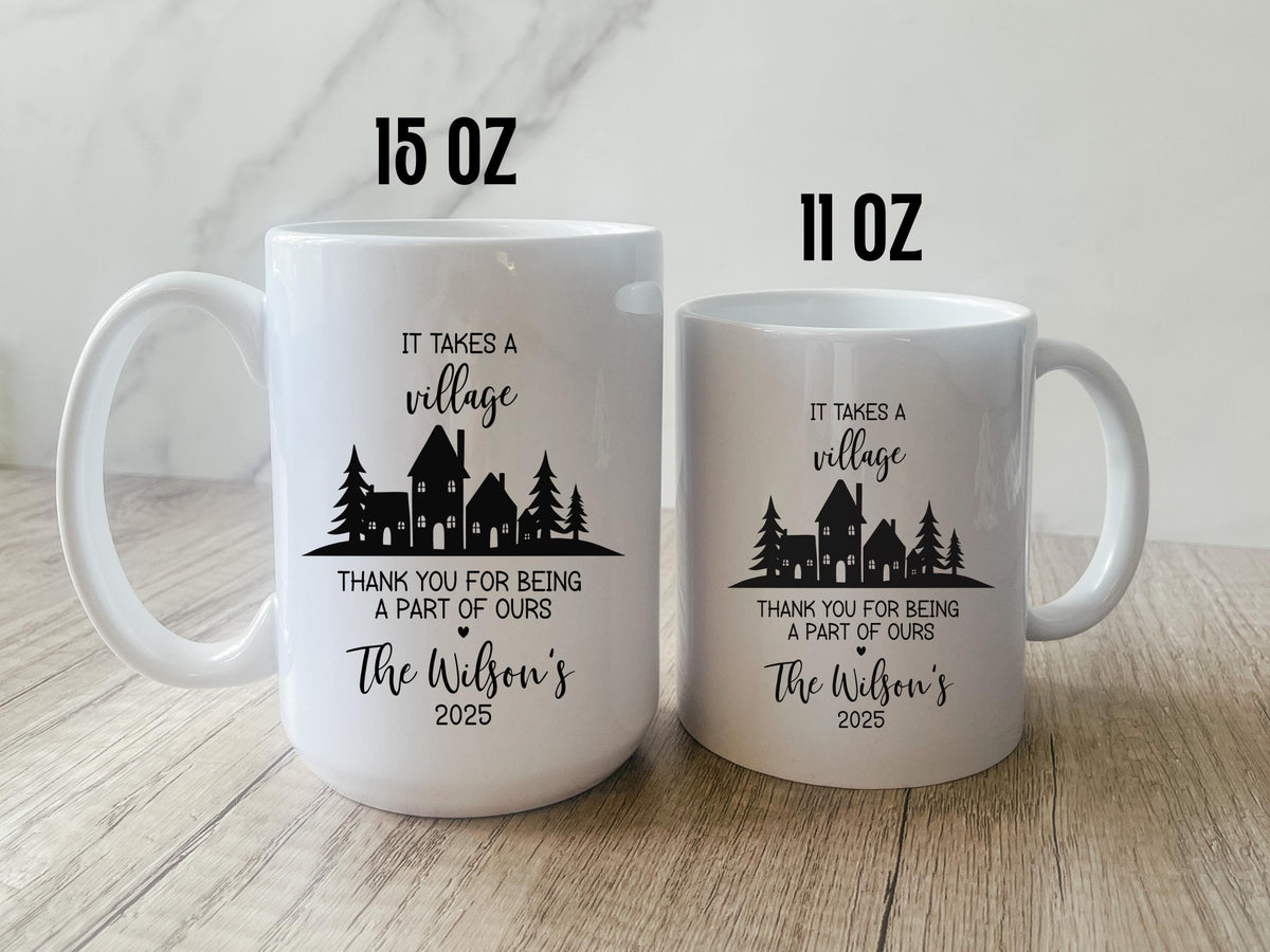 It Takes a Village Mug Personalized Thank You Gift for Teacher Appreciation Gift Babysitter Thank You Gift for Nanny Thank Yo