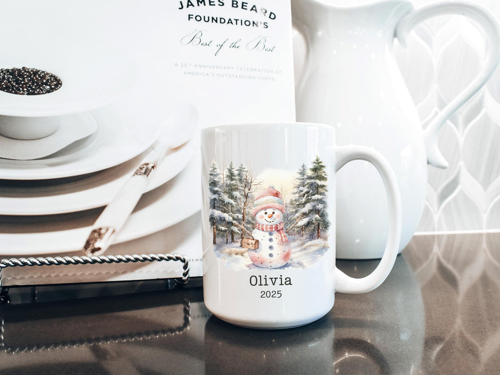 Snowman Mug Christmas Hot Chocolate Mug Hot Cocoa Mug with Name Custom Kids Gifts Personalized Mugs Snowman Lover Gift Holida