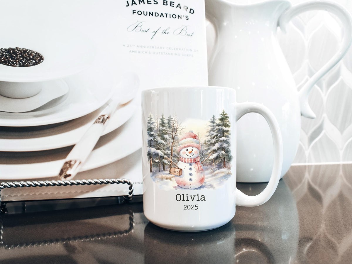 Snowman Mug Christmas Hot Chocolate Mug Hot Cocoa Mug with Name Custom Kids Gifts Personalized Mugs Snowman Lover Gift Holida