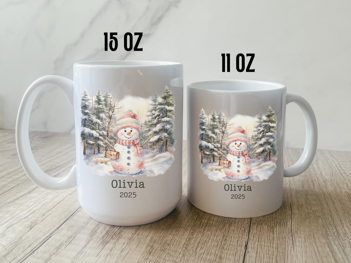 Snowman Mug Christmas Hot Chocolate Mug Hot Cocoa Mug with Name Custom Kids Gifts Personalized Mugs Snowman Lover Gift Holida