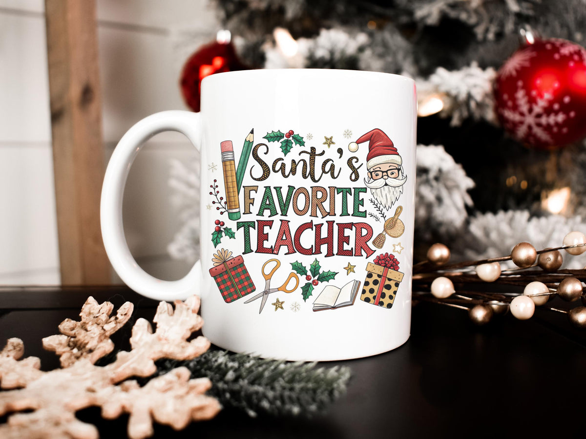 Santa’s Favorite Teacher Christmas Mug