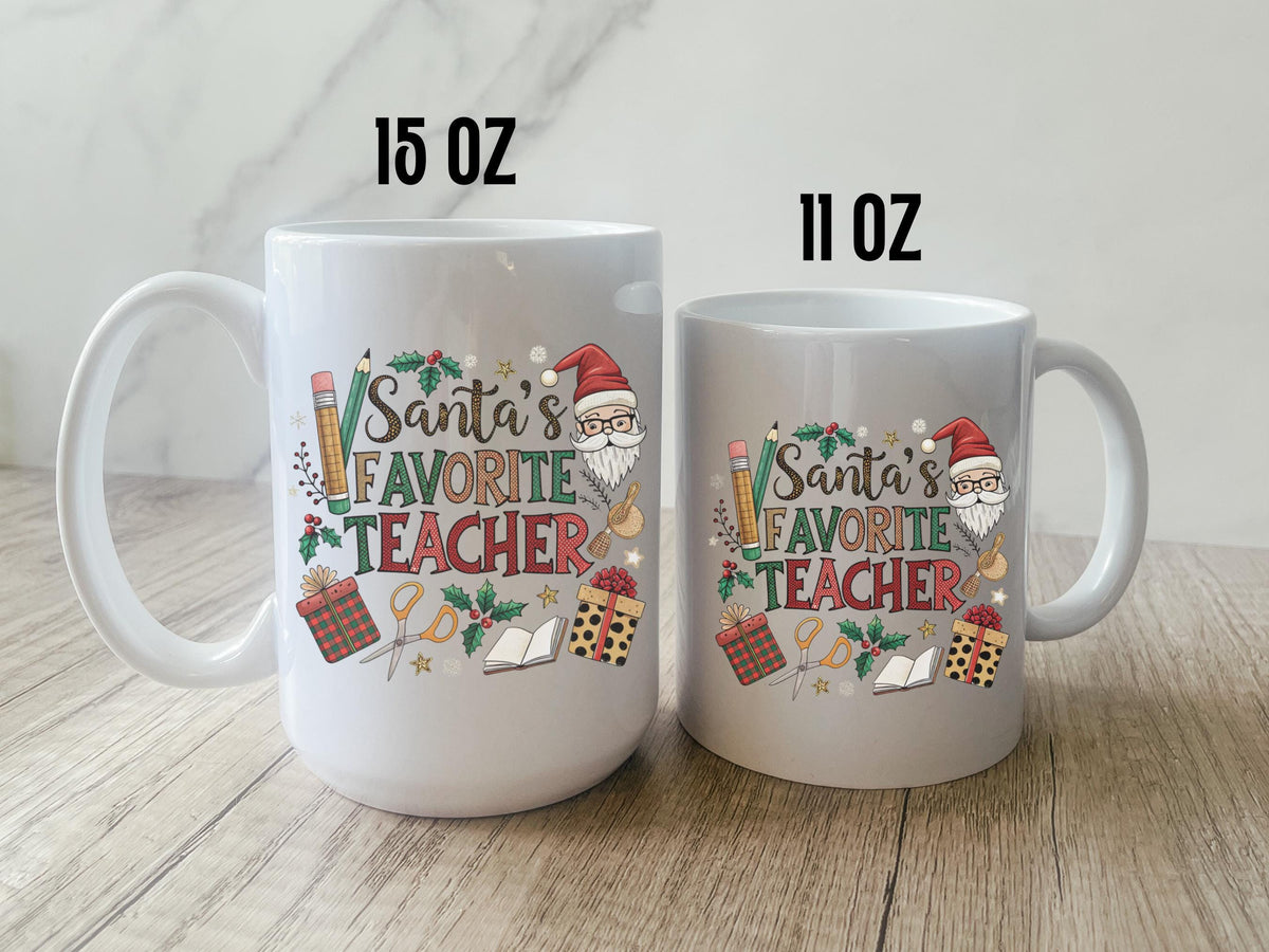 Santa's Favorite Teacher Christmas Gift for Teacher Appreciation Gift Teacher Christmas Present Teacher Mug Gift from Student