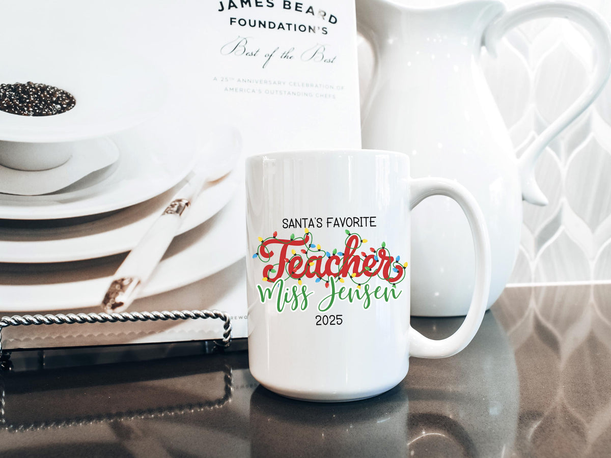 Santa's Favorite Teacher Christmas Gift for Teacher Appreciation Gift Teacher Christmas Present Teacher Mug Gift from Student