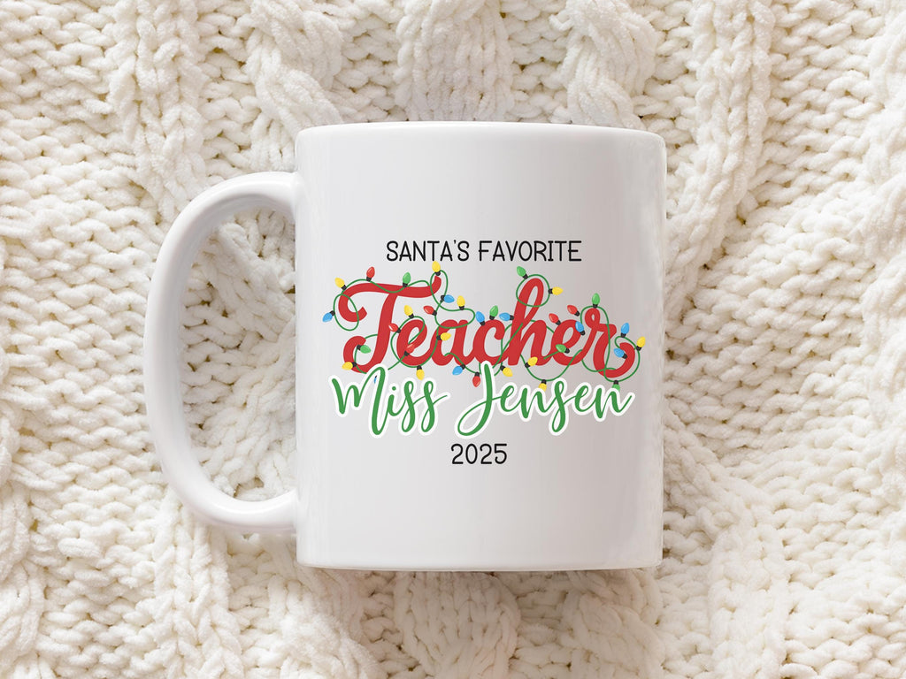 Santa's Favorite Teacher Christmas Gift for Teacher Appreciation Gift Teacher Christmas Present Teacher Mug Gift from Student