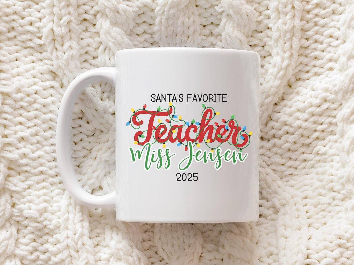 Santa's Favorite Teacher Christmas Gift for Teacher Appreciation Gift Teacher Christmas Present Teacher Mug Gift from Student