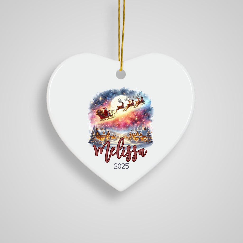 Personalized Christmas Ornament Watercolor Kids Gift Ornament Custom Christmas Gift Merry Christmas Custom Name Gift Girl Orn