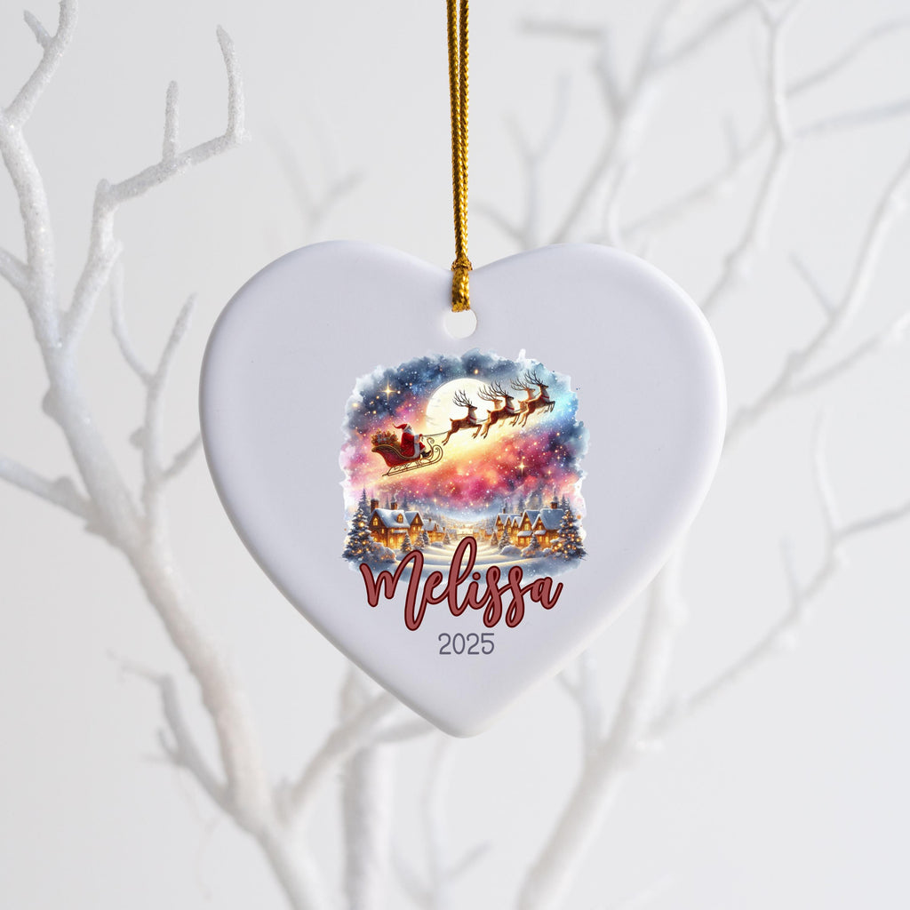 Personalized Christmas Ornament Watercolor Kids Gift Ornament Custom Christmas Gift Merry Christmas Custom Name Gift Girl Orn