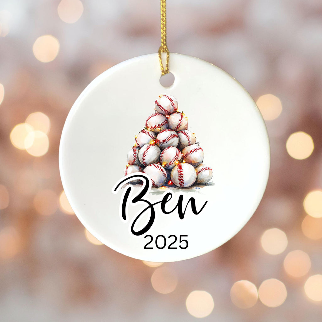 Personalized Baseball Christmas Ornament Custom Baseball Christmas Ornament Keepsake Gift Baseball Team Player Coach Stocking