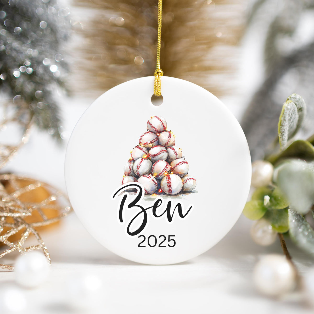Personalized Baseball Christmas Ornament Custom Baseball Christmas Ornament Keepsake Gift Baseball Team Player Coach Stocking