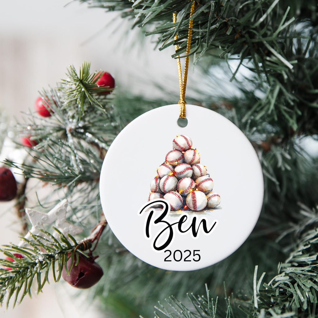 Personalized Baseball Christmas Ornament Custom Baseball Christmas Ornament Keepsake Gift Baseball Team Player Coach Stocking