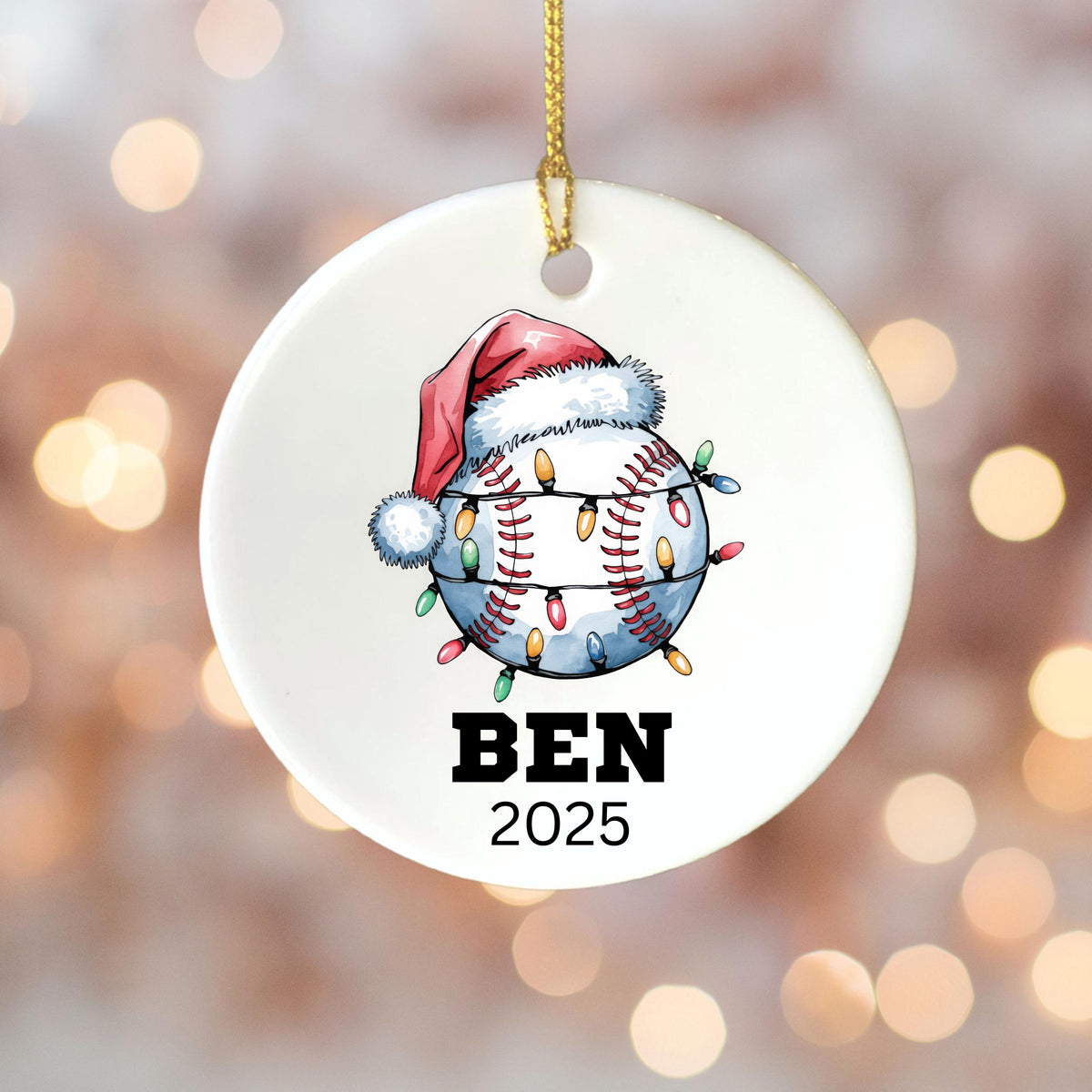Personalized Baseball Christmas Ornament