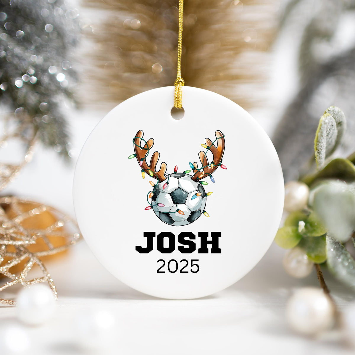 Personalized Soccer Christmas Ornament