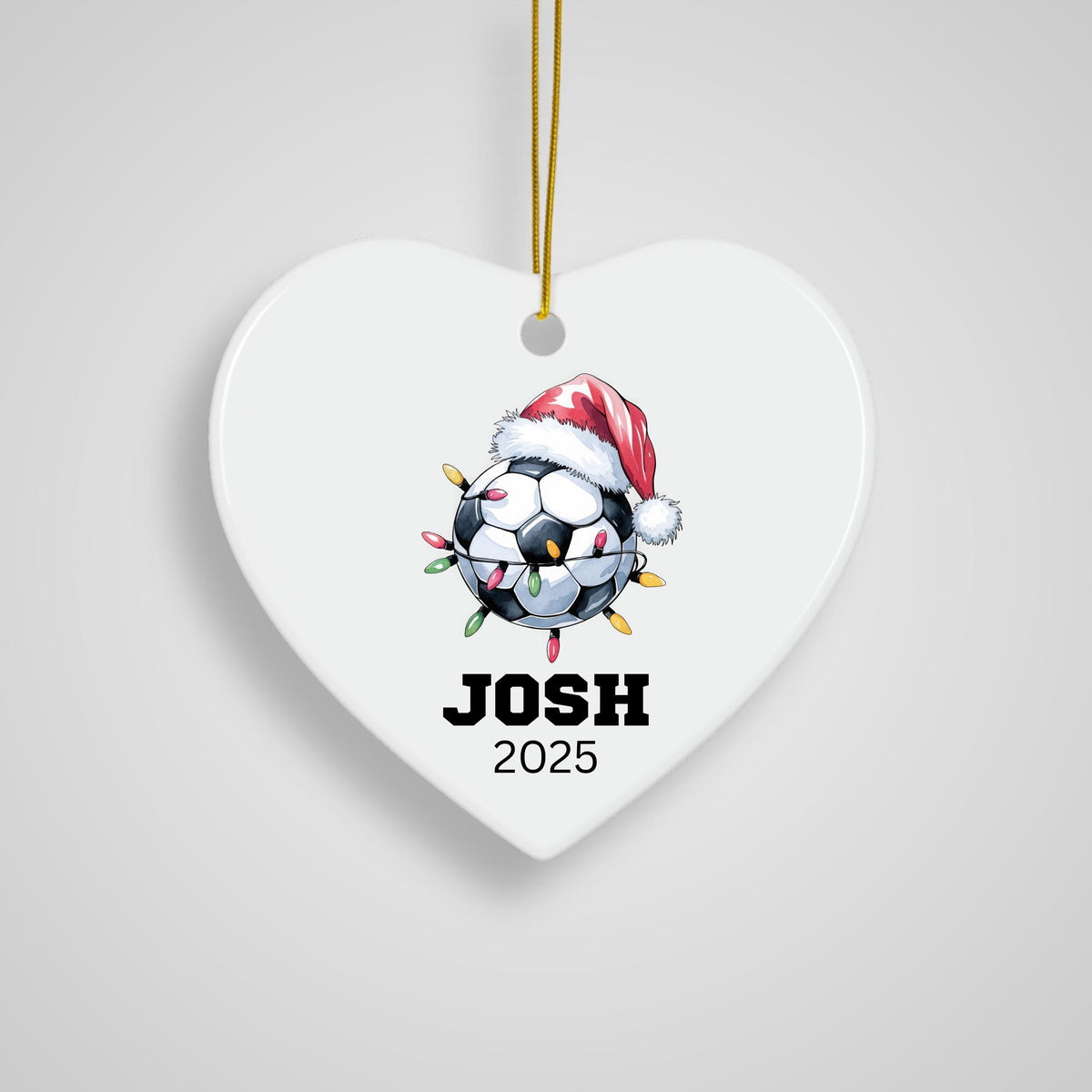 Personalized soccer Christmas ornament for a soccer player