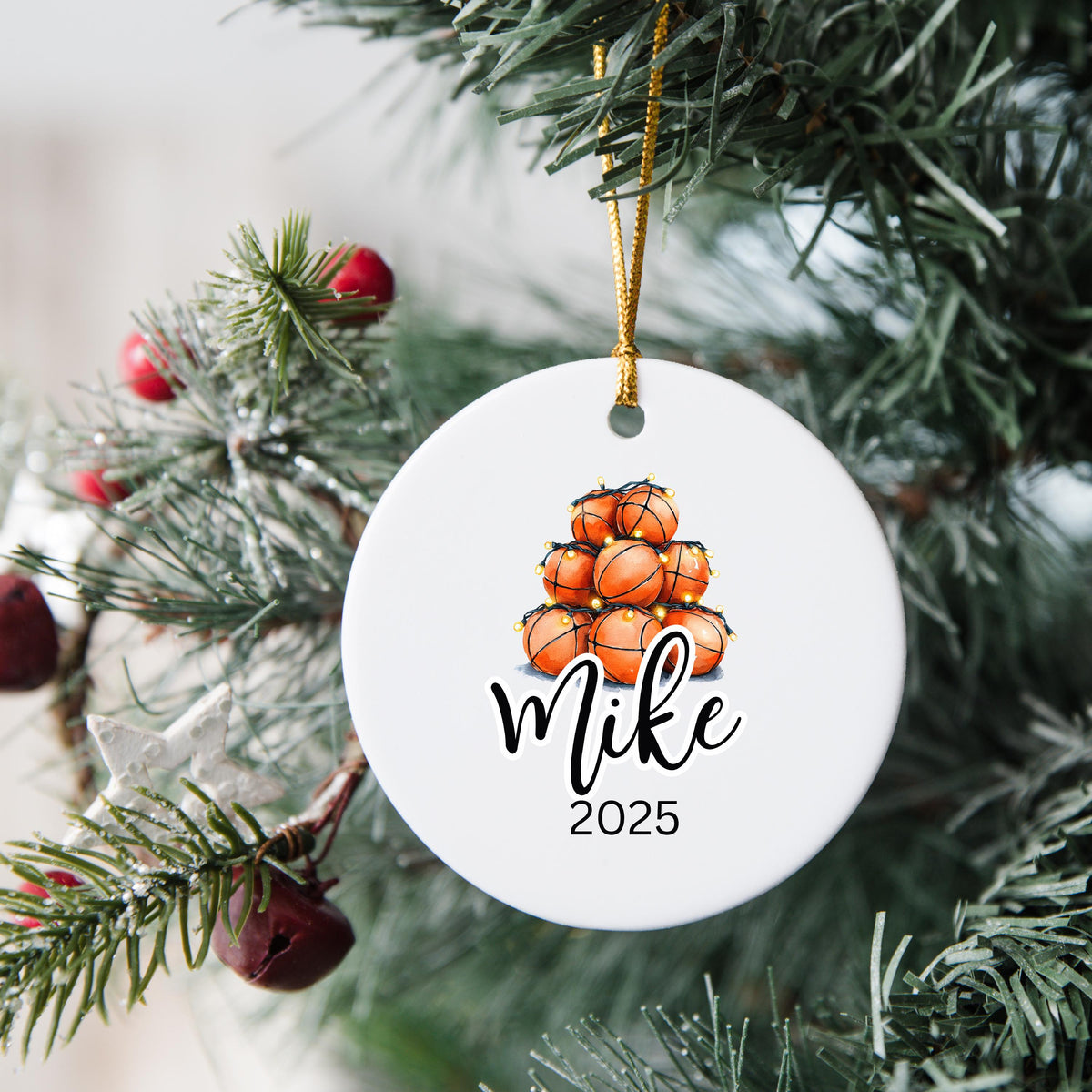 Personalized Basketball Christmas Ornament