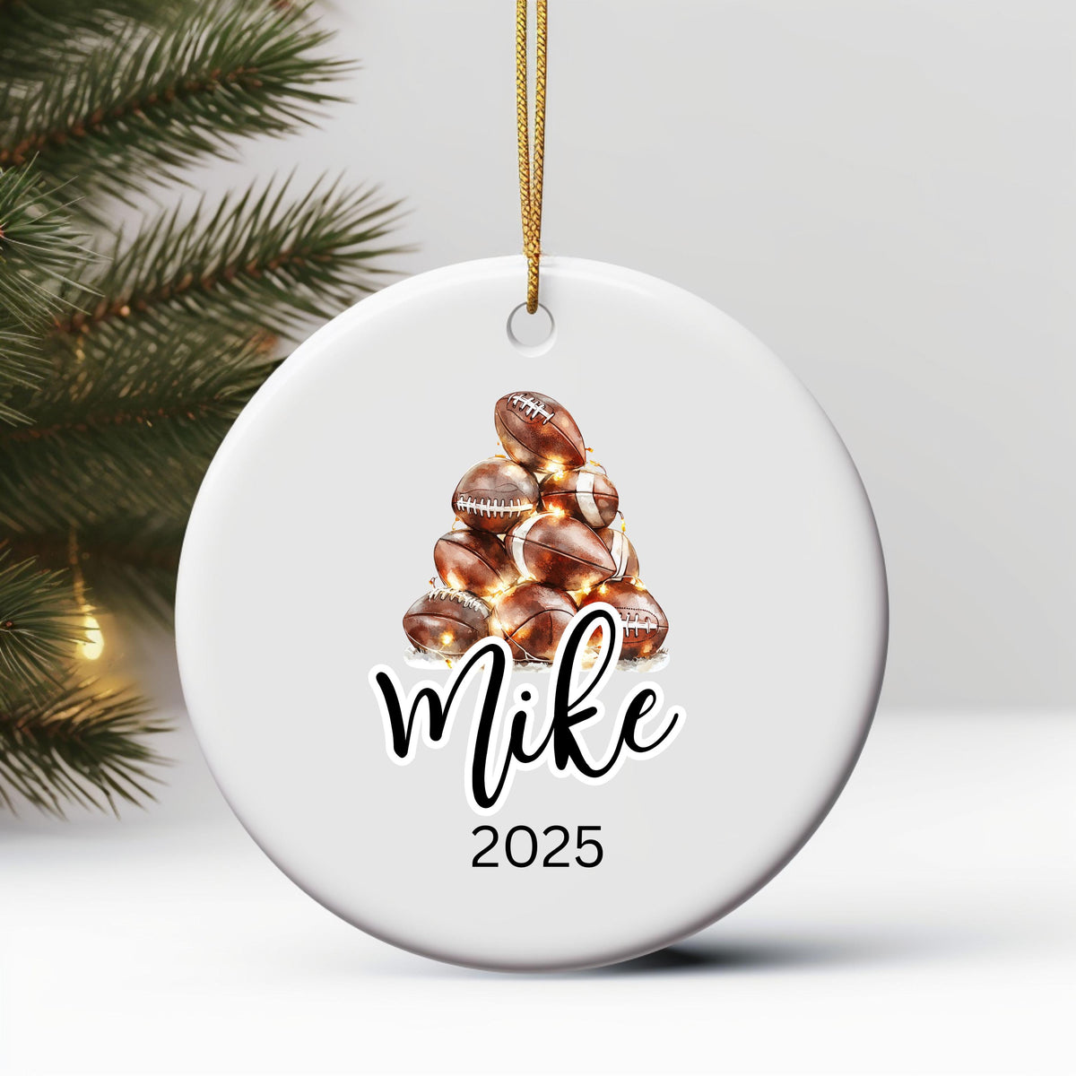 Personalized Football Christmas Ornament