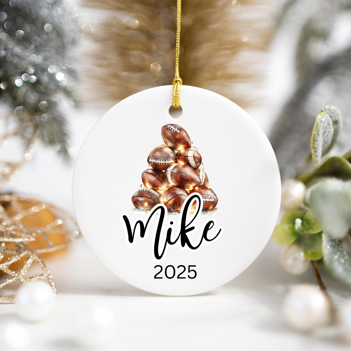 Personalized Football Christmas Ornament