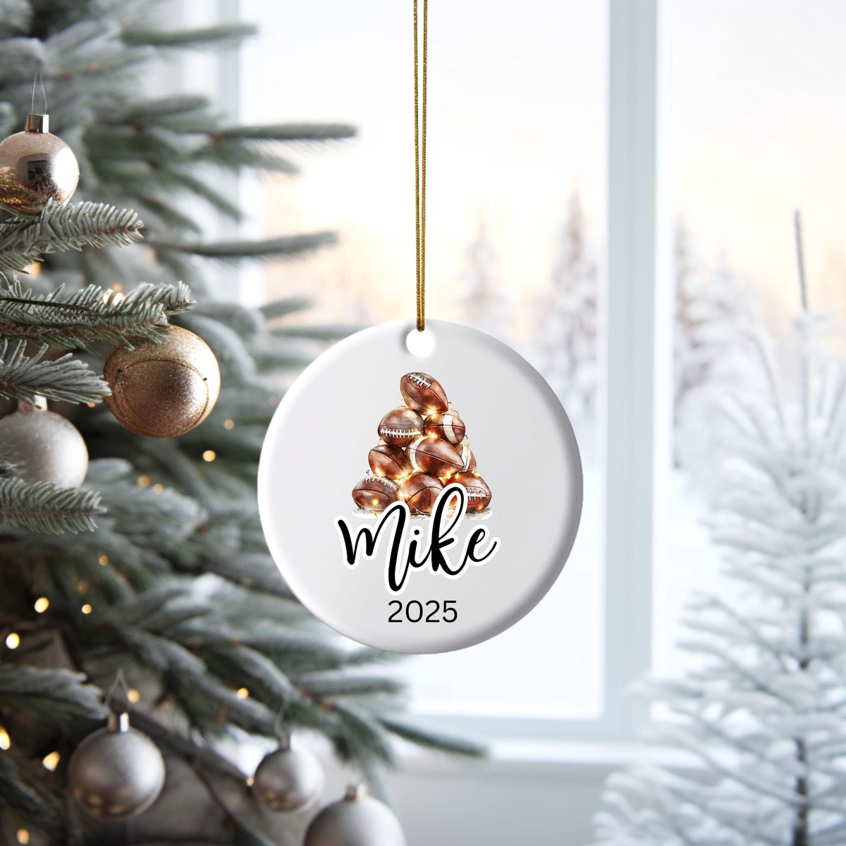 Personalized Football Christmas Ornament