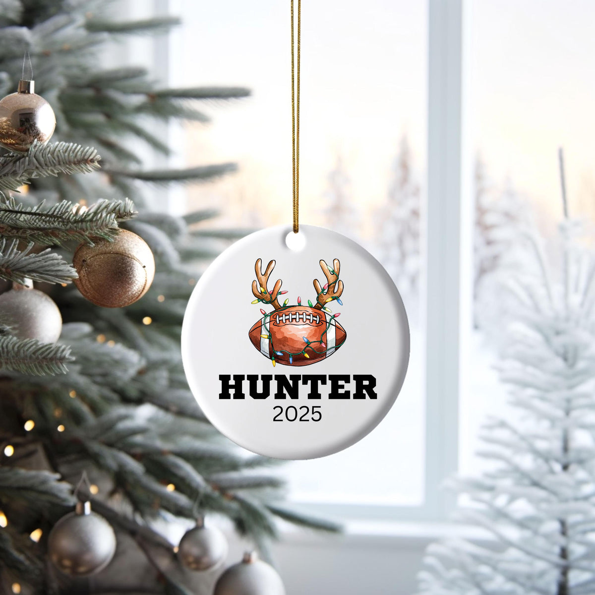 Personalized Football Christmas Ornament