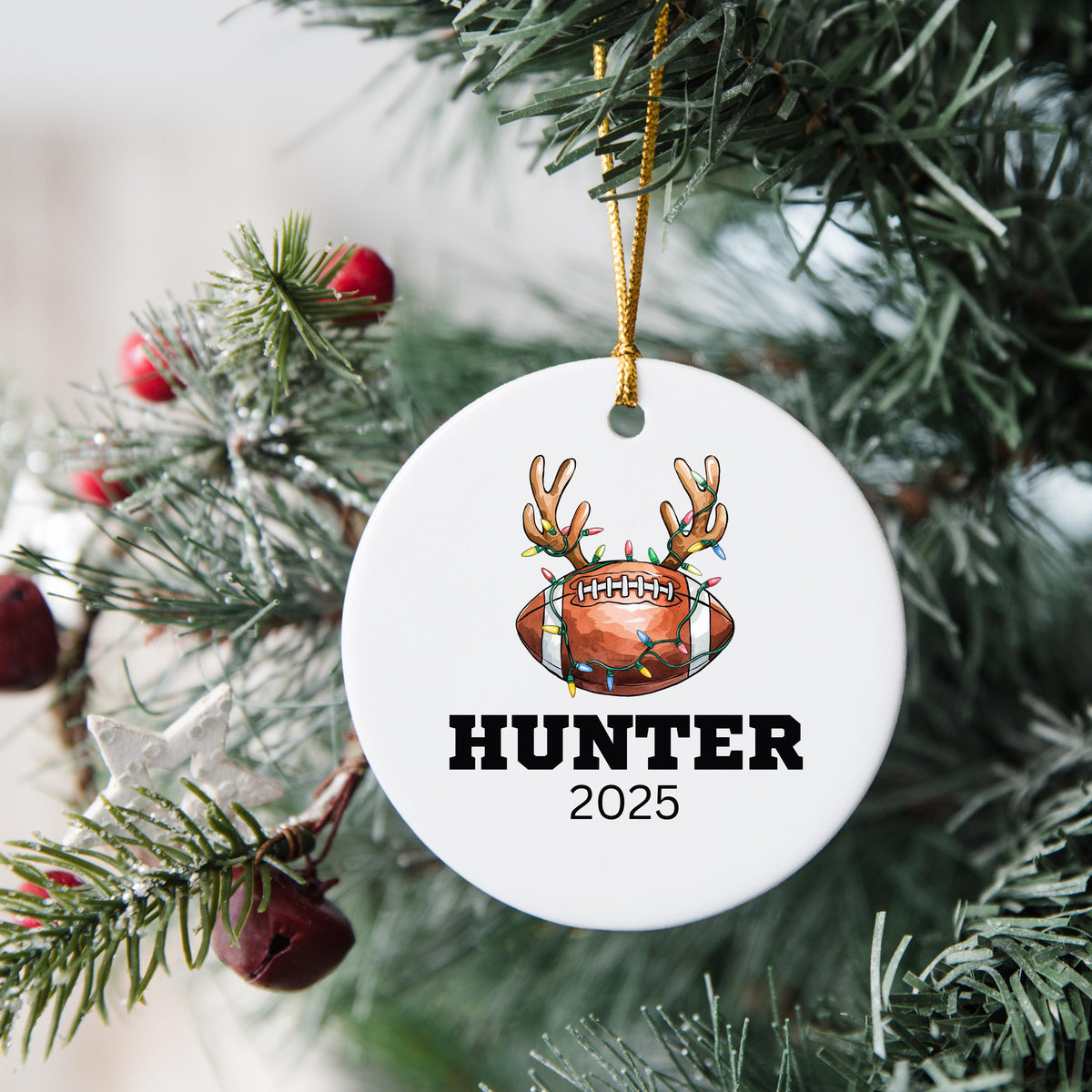 Personalized Football Christmas Ornament