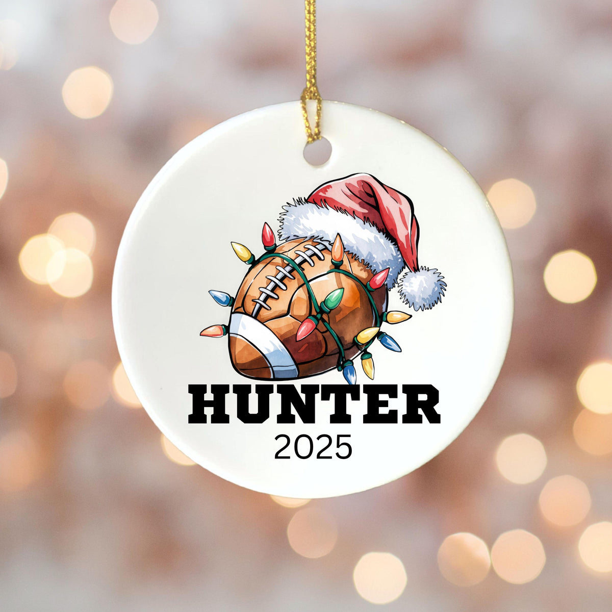Personalized Football Christmas Ornament