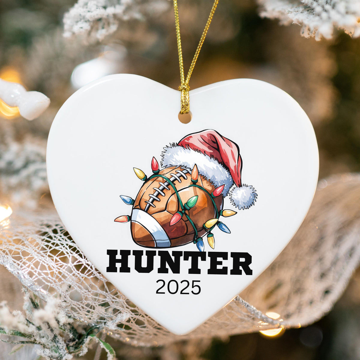 Personalized Football Christmas Ornament