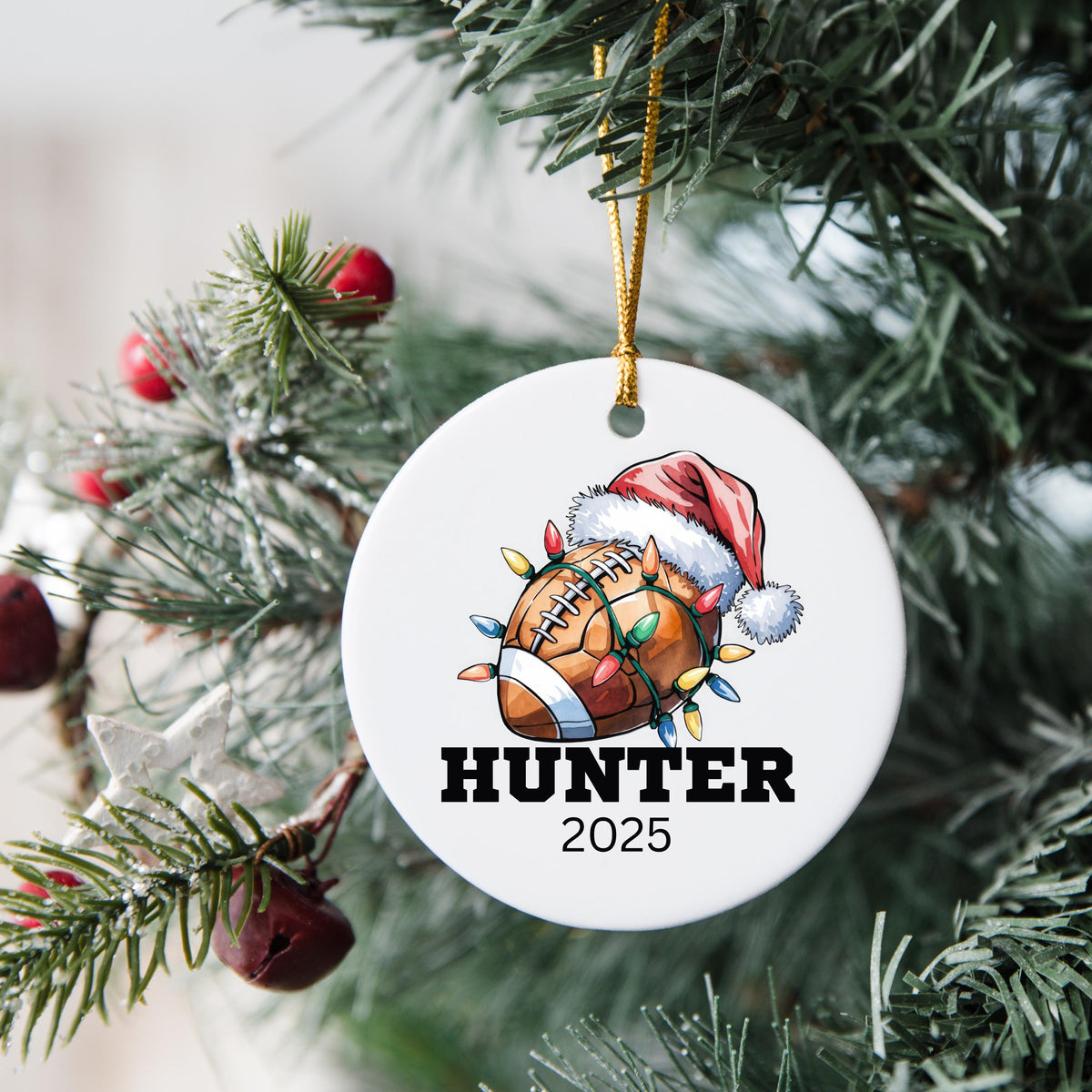 Personalized Football Christmas Ornament