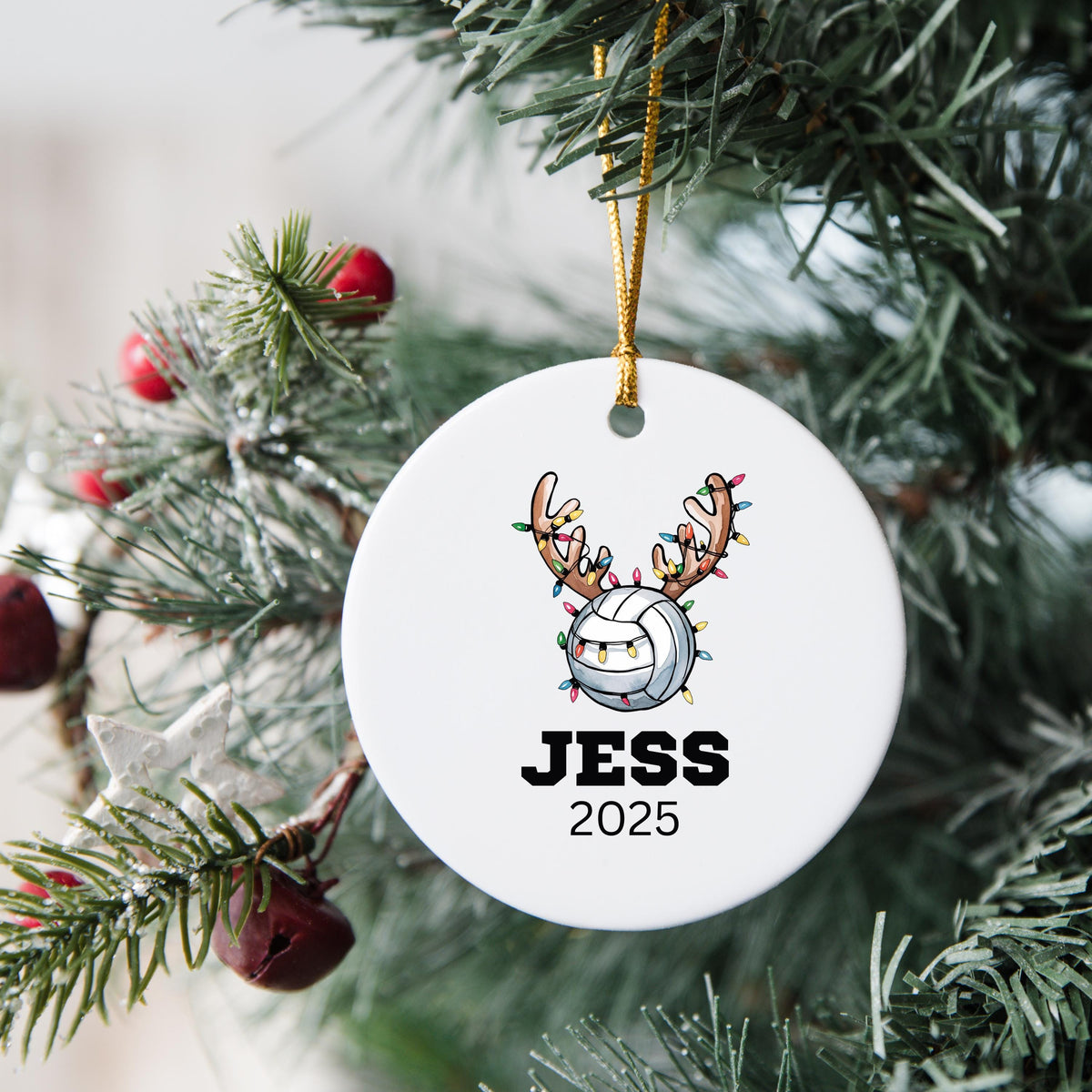 Personalized Volleyball Christmas Ornament Custom Volleyball Christmas Ornament Keepsake Gift Volleyball Team Player Stocking