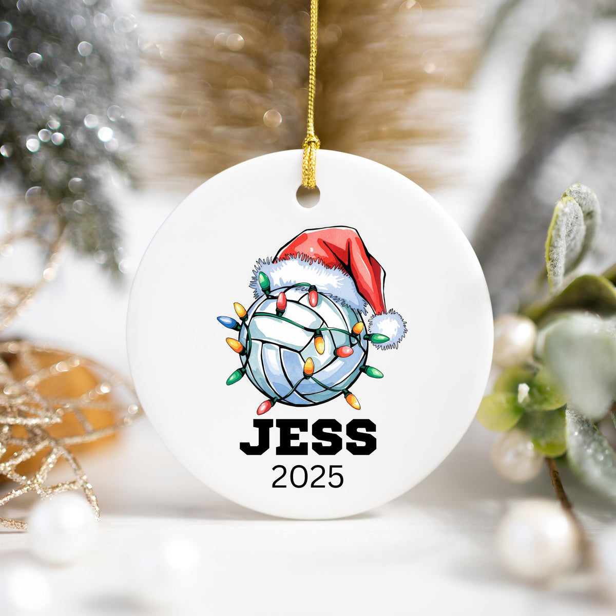 Personalized Volleyball Christmas Ornament Custom Volleyball Christmas Ornament Keepsake Gift Volleyball Team Player Stocking