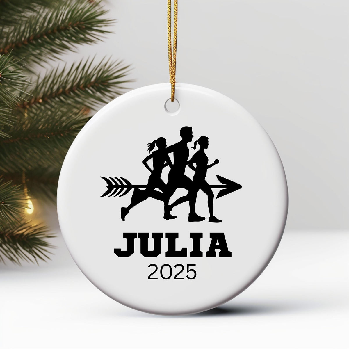 Personalized Cross Country Christmas Ornament
