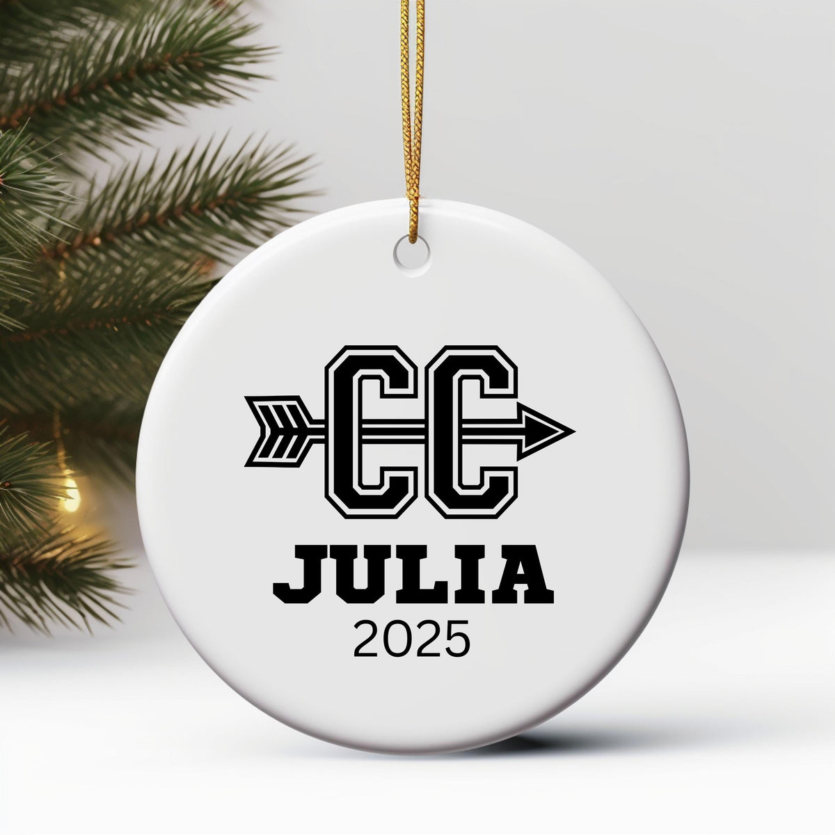 Personalized Cross Country Christmas Ornament