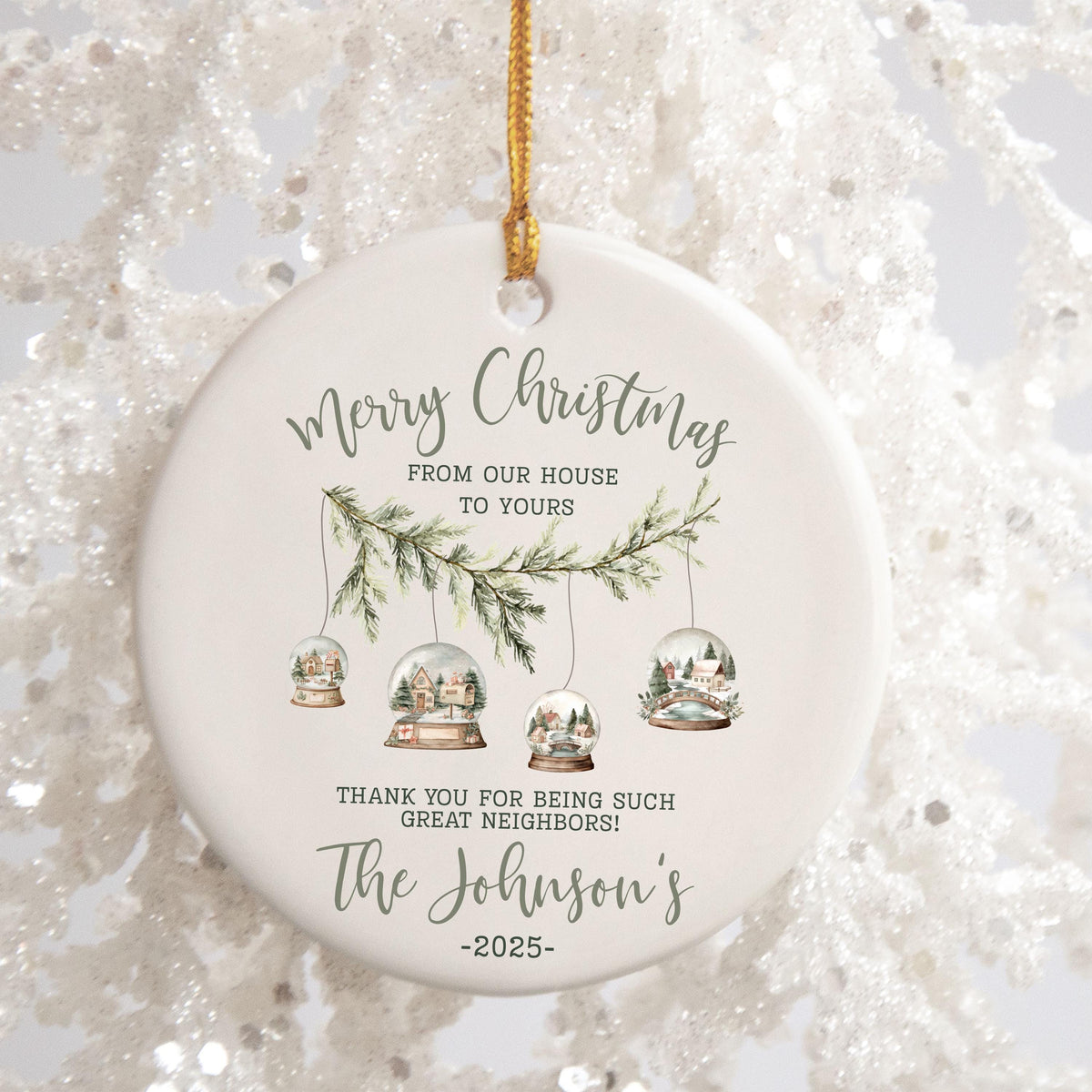 Personalized Best Neighbor Christmas Ornament