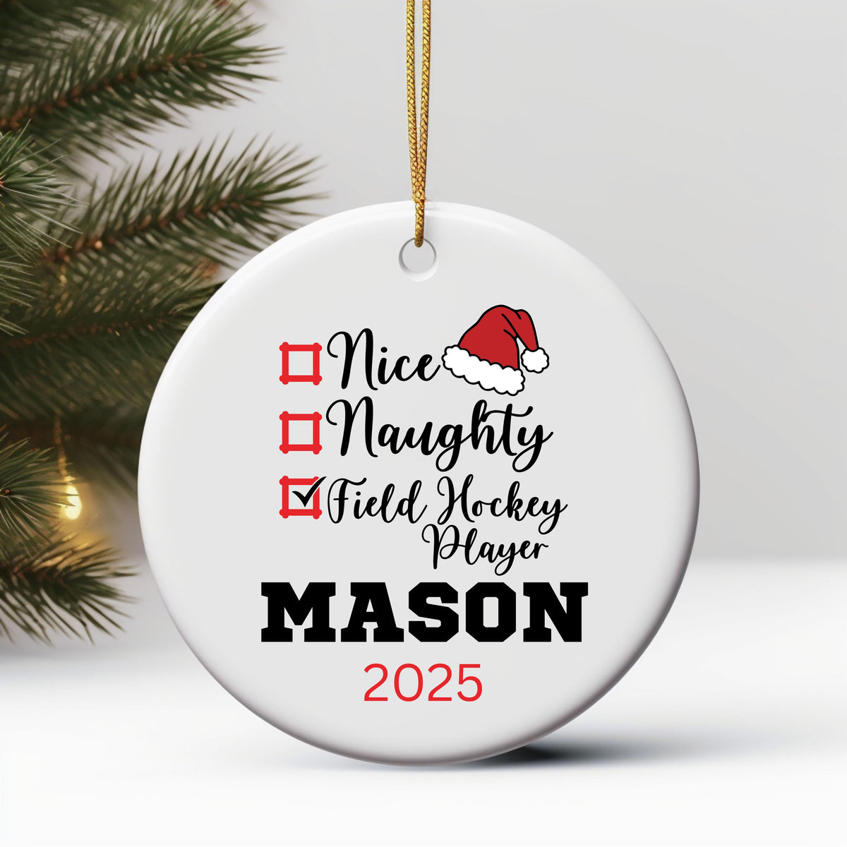 Field Hockey Ornament Custom Field Hockey Christmas Ornament Personalized Field Hockey Ornament Field Hockey Team Field Hocke