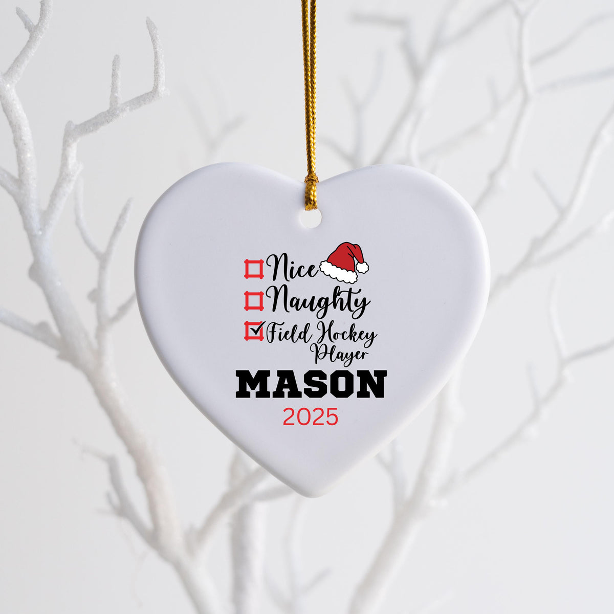 Field Hockey Ornament Custom Field Hockey Christmas Ornament Personalized Field Hockey Ornament Field Hockey Team Field Hocke