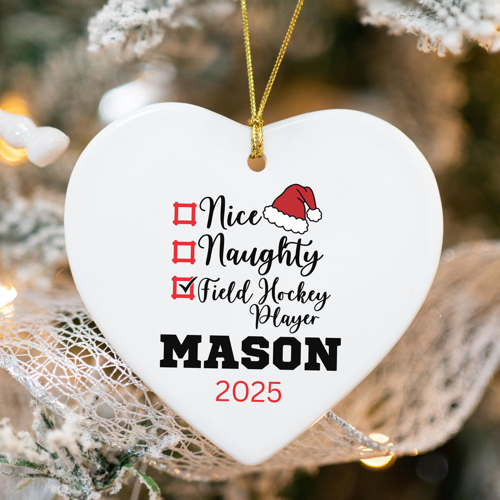 Field Hockey Ornament Custom Field Hockey Christmas Ornament Personalized Field Hockey Ornament Field Hockey Team Field Hocke