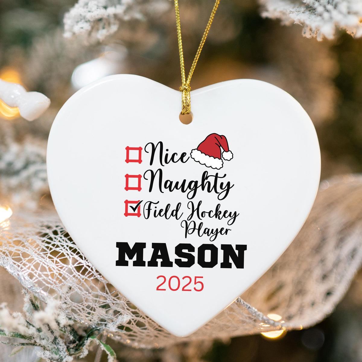 Field Hockey Ornament Custom Field Hockey Christmas Ornament Personalized Field Hockey Ornament Field Hockey Team Field Hocke