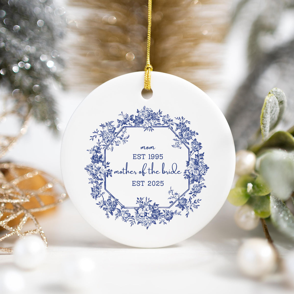 Personalized Gift for Mother of the Bride Custom Ornament Gift for Mom from Bride Gift From Daughter Wedding Keepsake for Mom