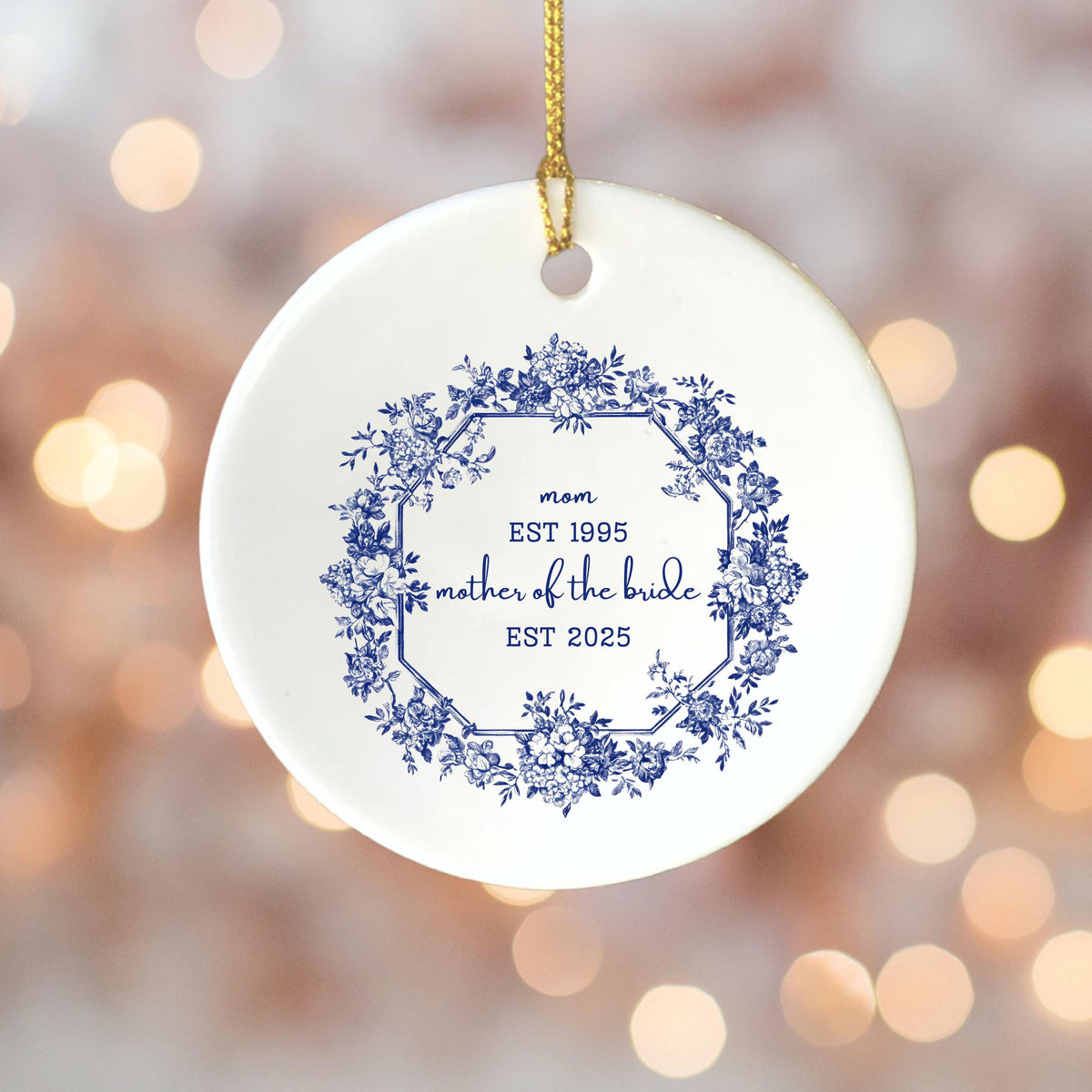 Personalized Gift for Mother of the Bride Custom Ornament Gift for Mom from Bride Gift From Daughter Wedding Keepsake for Mom