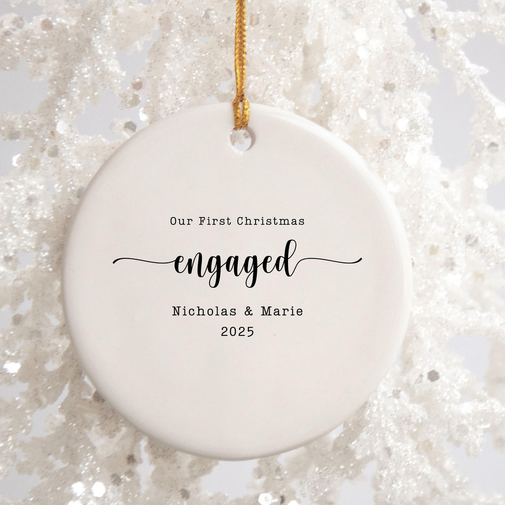 Engaged Ornament Engagement Ornament Keepsake Engagement Gift for Engaged Couple First Christmas Engaged Personalized Christm